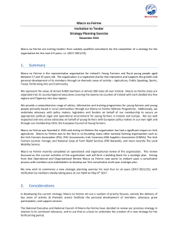 Macra Strategy Planning Tender