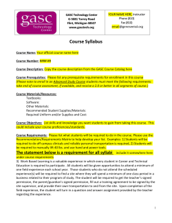 Course Syllabus
