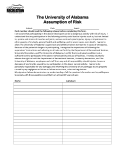 The University of Alabama Assumption of Risk