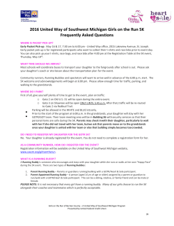 2016 5K Frequently Asked Questions (FAQ)