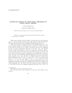 Alternate proofs of some basic theorems of finite group theory