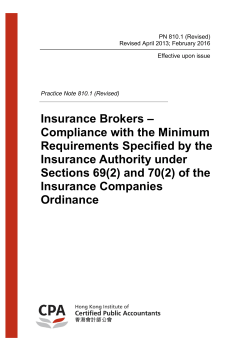 PN810.1 Insurance brokers - compliance with the minimum