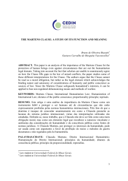 THE MARTENS CLAUSE - Centro de Direito Internacional
