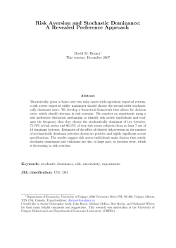Risk Aversion and Stochastic Dominance: A Revealed Preference