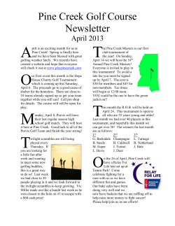 April Newsletter 2013 - Pine Creek Golf Club