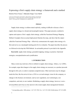 Expressing a firm`s supply chain strategy