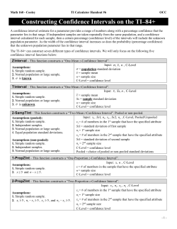 Math 160 - TI Calculator Handout #6