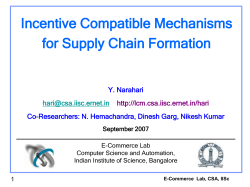 Incentive Compatible Protocols for - Game Theory Lab