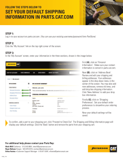 set your default shipping information in parts.cat.com