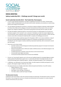 media briefing - Social Leadership Australia