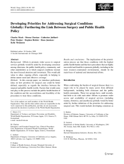 Furthering the Link Between Surgery and Public Health Policy