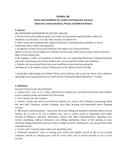 Terms and Condition - Sudsies Dry Cleaners