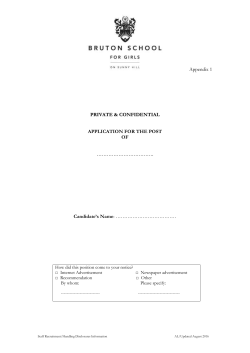 Application Form - Bruton School for Girls