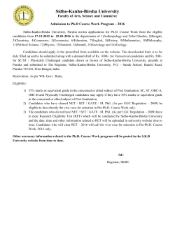 Ph.D. Course Work Application Form, 2016