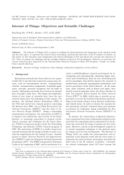 Internet of Things: Objectives and Scientific Challenges