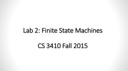 Lab 2: Finite State Machines