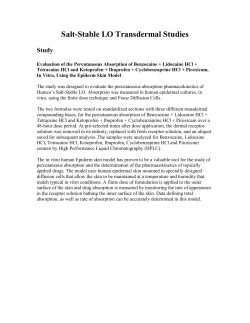 Salt-Stable LO Transdermal Studies