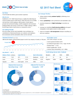 Q2 2017 Fact Sheet - BMO Bank of Montreal
