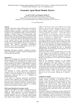 Economic Agent Based Models: Review