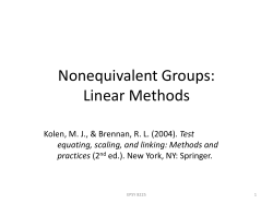 Nonequivalent Groups: Linear Methods