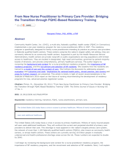 From New Nurse Practitioner to Primary Care Provider: Bridging the