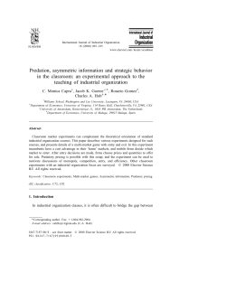 Predation, asymmetric information and strategic behavior in the