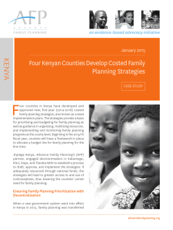 Four Kenyan Counties Develop Costed Family Planning Strategies