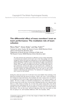 The differential effect of team members` trust on team performance