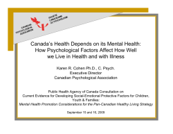 Canada`s Health Depends on its Mental Health