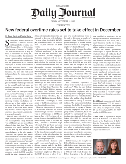 New Federal Overtime Rules Set to Take Effect in December, Daily