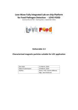 All magnetic particles selected for the LOVE-FOOD project