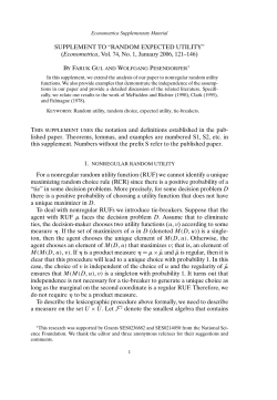 SUPPLEMENT TO &ldquo;RANDOM EXPECTED UTILITY&rdquo;