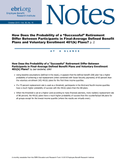 How Does the Probability of a &ldquo;Successful&rdquo; Retirement Differ