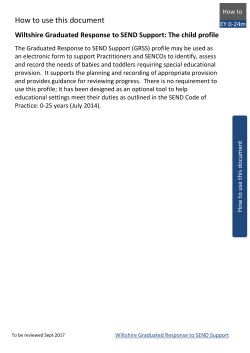 The child profile - Wiltshire Local Offer