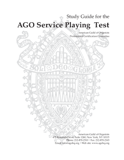 AGO Service Playing Test - American Guild of Organists