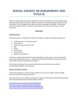 sexual assault or harassment and title ix