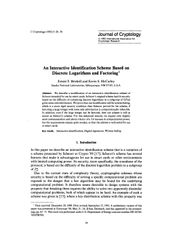 An interactive identification scheme based on discrete logarithms