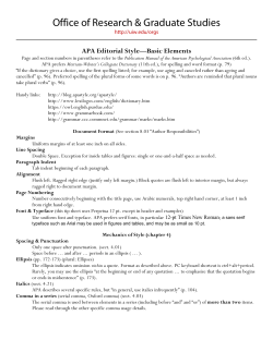 APA Basics - University of the Incarnate Word