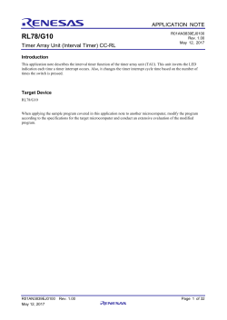 RL78/G10 Timer Array Unit (Interval Timer) CC-RL