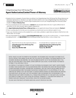 Agent Authorization/Limited Power of Attorney