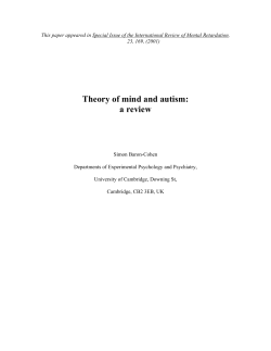 Theory of mind and autism: A review (PDF Available