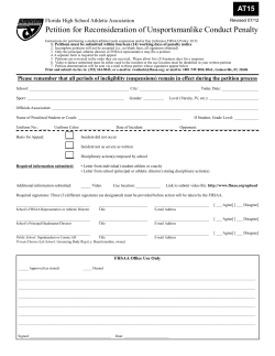 Petition for Reconsideration of Unsportsmanlike Conduct