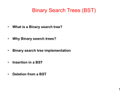 Binary Search Trees (BSTs)
