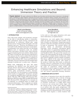 Immersion Theory and Practice - International Journal of Role