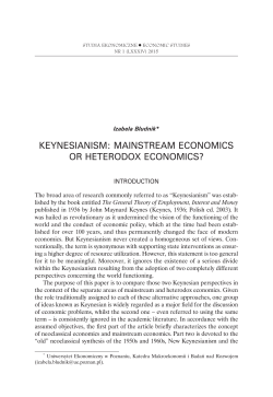 keynesianism: mainstream economics or heterodox
