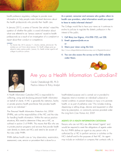 Are you a Health Information Custodian?
