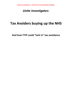 Link to Tax avoiders buying up our NHS report