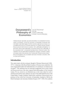 Dooyeweerd`s Philosophy of Economics