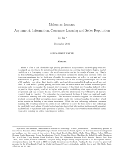 Asymmetric Information, Consumer Learning and Seller Reputation