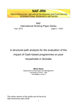 2. Household economy matrix - Universit&agrave; degli studi di Pavia